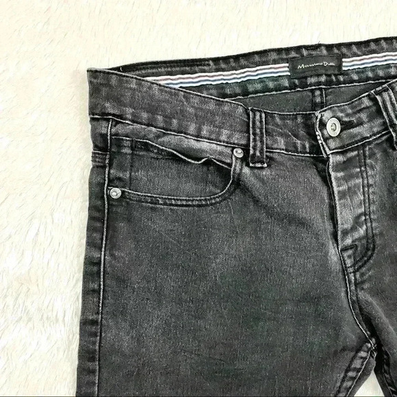 Massimo Dutti Faded Black Midrise Button Fly Skinny Jeans - Picture 4 of 14